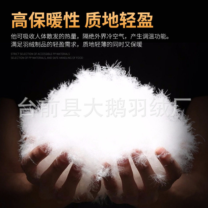 Wholesale GB Washed 90 White Duck Down High Fluffy Clean Down Big Down Duo Goose Down Quill Down Raw Material