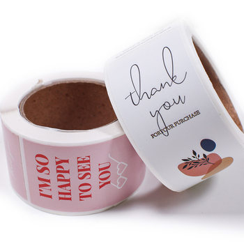 100 Sheets/Roll Wholesale White Rectangular Sticker Gift Box Seal Sticker Self-Adhesive Coated Paper Label Packaging Supplies