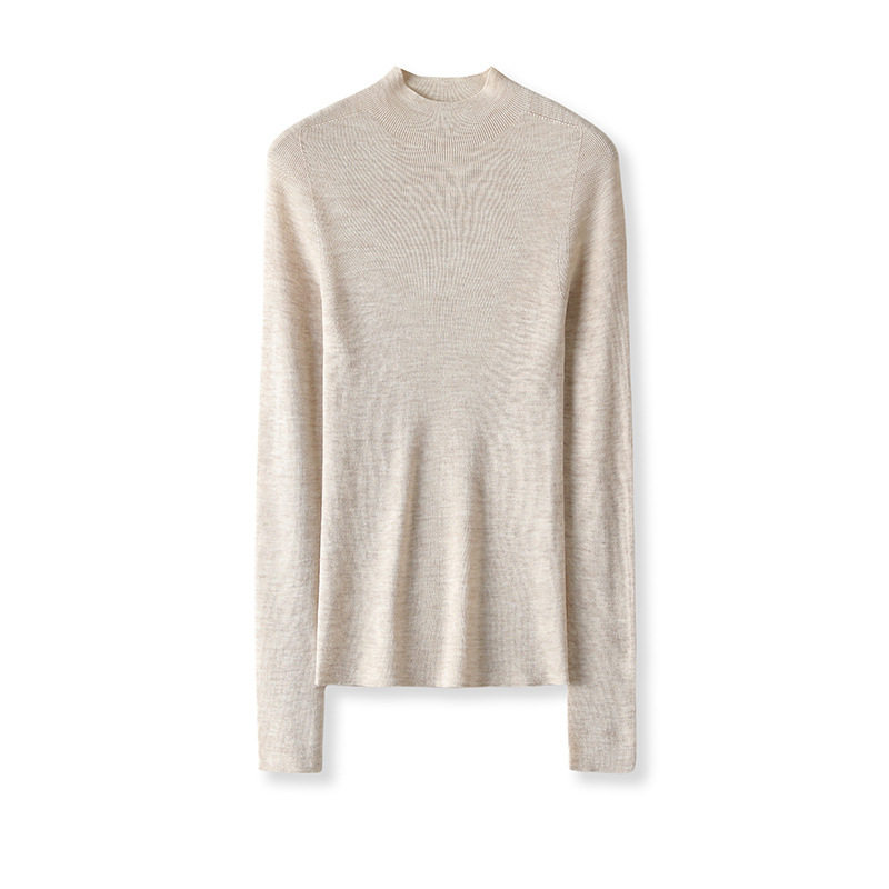 美丽诺羊毛！德国无缝扬子纱打底针织衫秋季半高领修身内搭上衣女