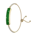 Green plate (gold chain + red rope)