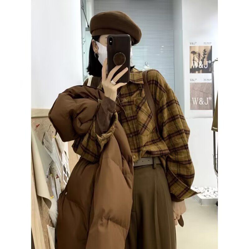 Plaid Flannel Shirt for Women Soft Fabric Vintage Style Unique Design Perfect for Autumn Casual Wear Wholesale