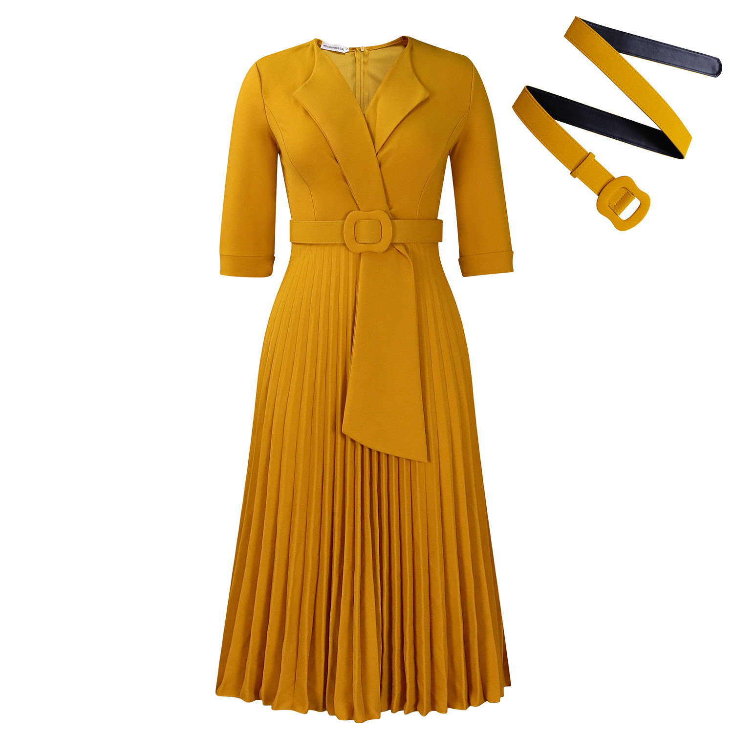 Plus Size African Dress Stylish Suit Collar Pleated Waist Design Fall Winter Collection Wholesale Available