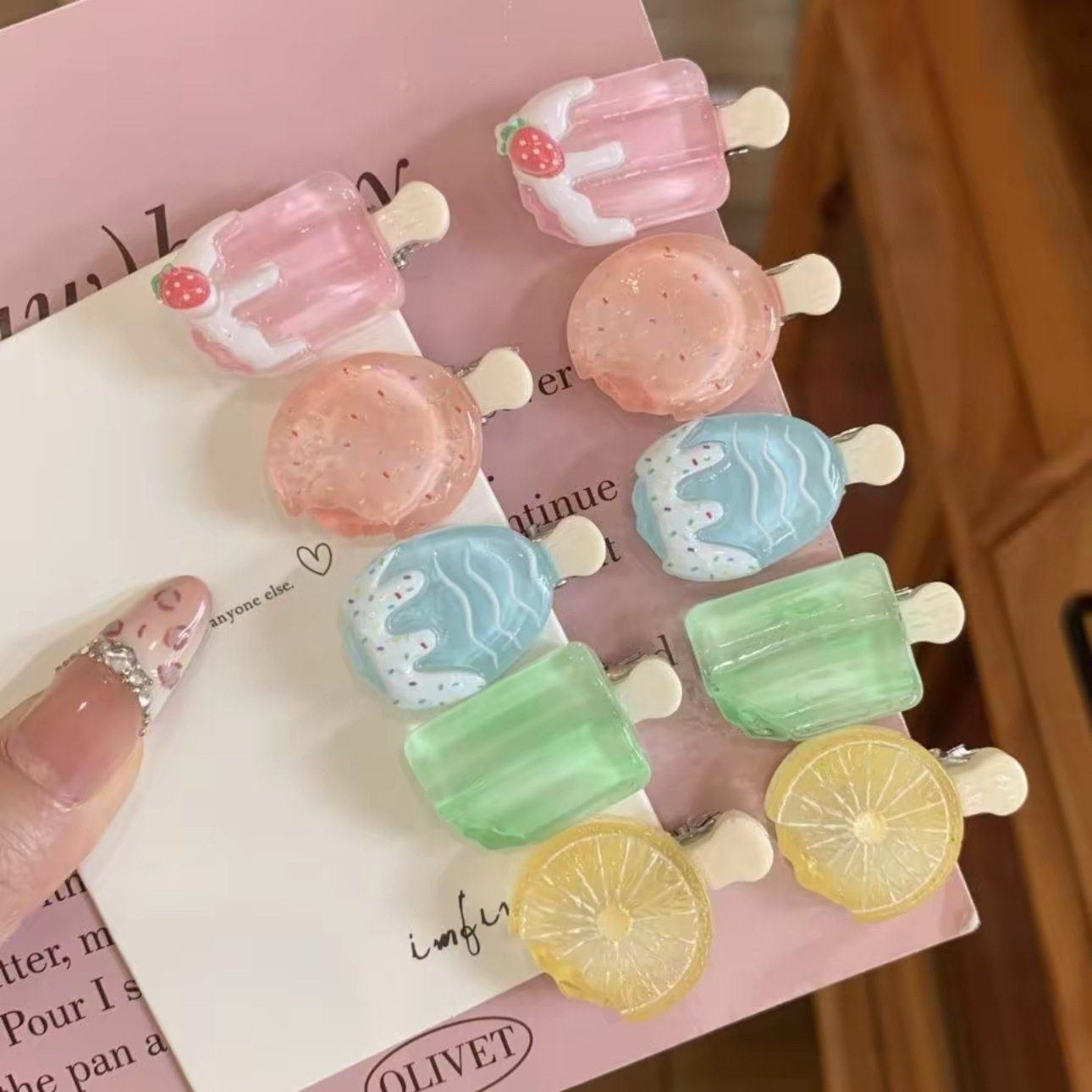 可爱迷你冰淇淋发夹创意搞怪雪糕碎发刘海夹卡通ins风高颜值发卡