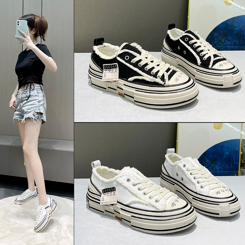 Canvas Shoe Female Thick End Trifle Summer 2021Years New Spring Half Entrust Shoe Net Red Fashion Beggar Leisure Shoe  帆布鞋女厚底松糕夏2021年新款春秋半托布鞋网红时尚乞丐休闲板鞋 Canvas Shoe Female Thick End Trifle Summer 2021Years New Spring Half Entrust Shoe Net Red Fashion Beggar Leisure Shoe 