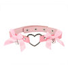 Cross-border Jewelry European and American Harajuku Punk Street Shooting pu Leather Peach Heart Love Collar Neck Band choker Necklace Chain