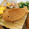 Fruit Plate Rattan Storage Fruit Plate Cute Desktop Knitted Bread Basket Living Room Kitchen Storage Basket Snack Storage Basket