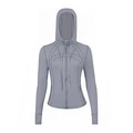 Blue and gray hooded jacket