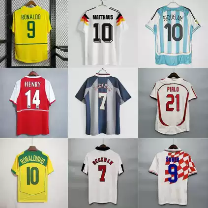 Vintage Football Suit Brazil Germany England AC Milan Inter Milan French Classic Vintage Jersey Star Suit