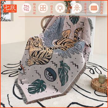 Camping Blanket Sofa Blanket Ins Style Outdoor Blanket picnic Blanket Line Blanket Nap Blanket Bohemian Blanket