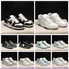 Putian Cross border OFF-WHITE Leather Panda Arrow Low cut Casual Versatile Co branded Office Men's and Women's Board Shoes