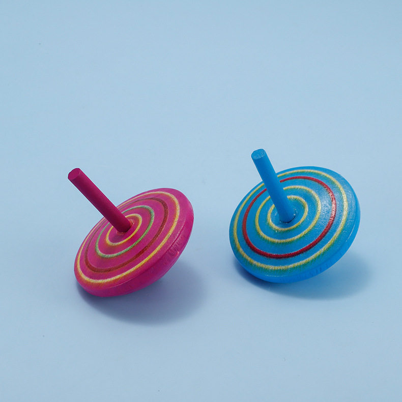 Carefully Selected Children's Rotating Wooden Top Wooden Desktop Decompression Toy Manual Educational Leisure Circle Top Toy