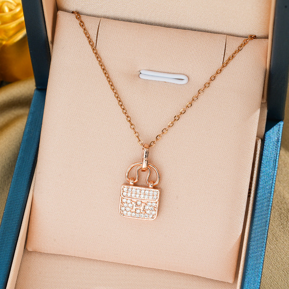 330 バッグ H ネックレス - ローズゴールド