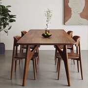 South American Walnut Solid Wood Dining Table for Home Small Apartment Desk Log Table Simple Small Tea Table