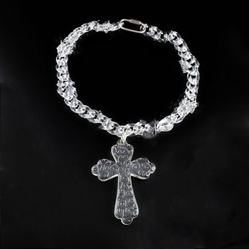 European and American creative transparent resin acrylic cross necklace