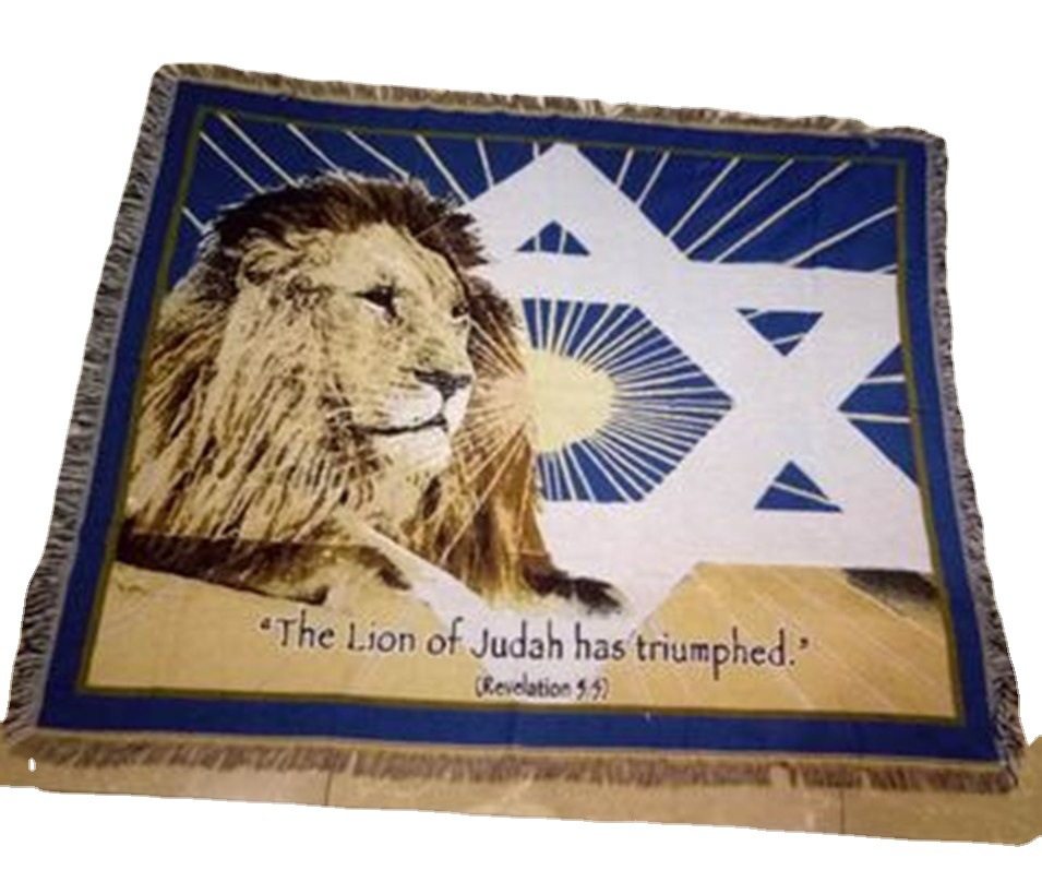 Export Israel Prayer Tapestries Knitted Tassel Blanket Middle East Popular Sofa Cover Blanket Background Wall Decorative Blanket