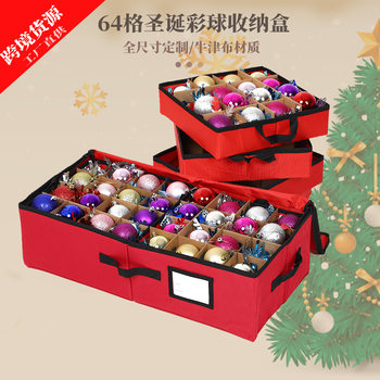 64 Collapsible Design Holiday Decorative Ball Finishing Storage Box Multifunctional Oxford Cloth Christmas Storage Box