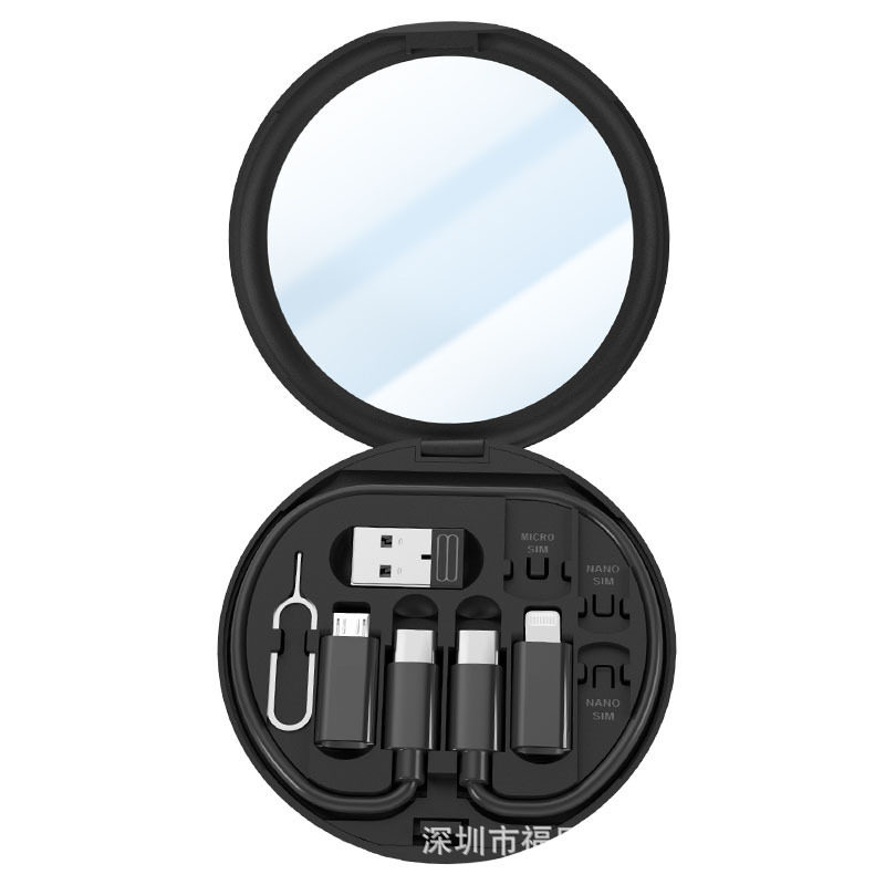 【ブラック】ハイライト収納ボックスミラー付き