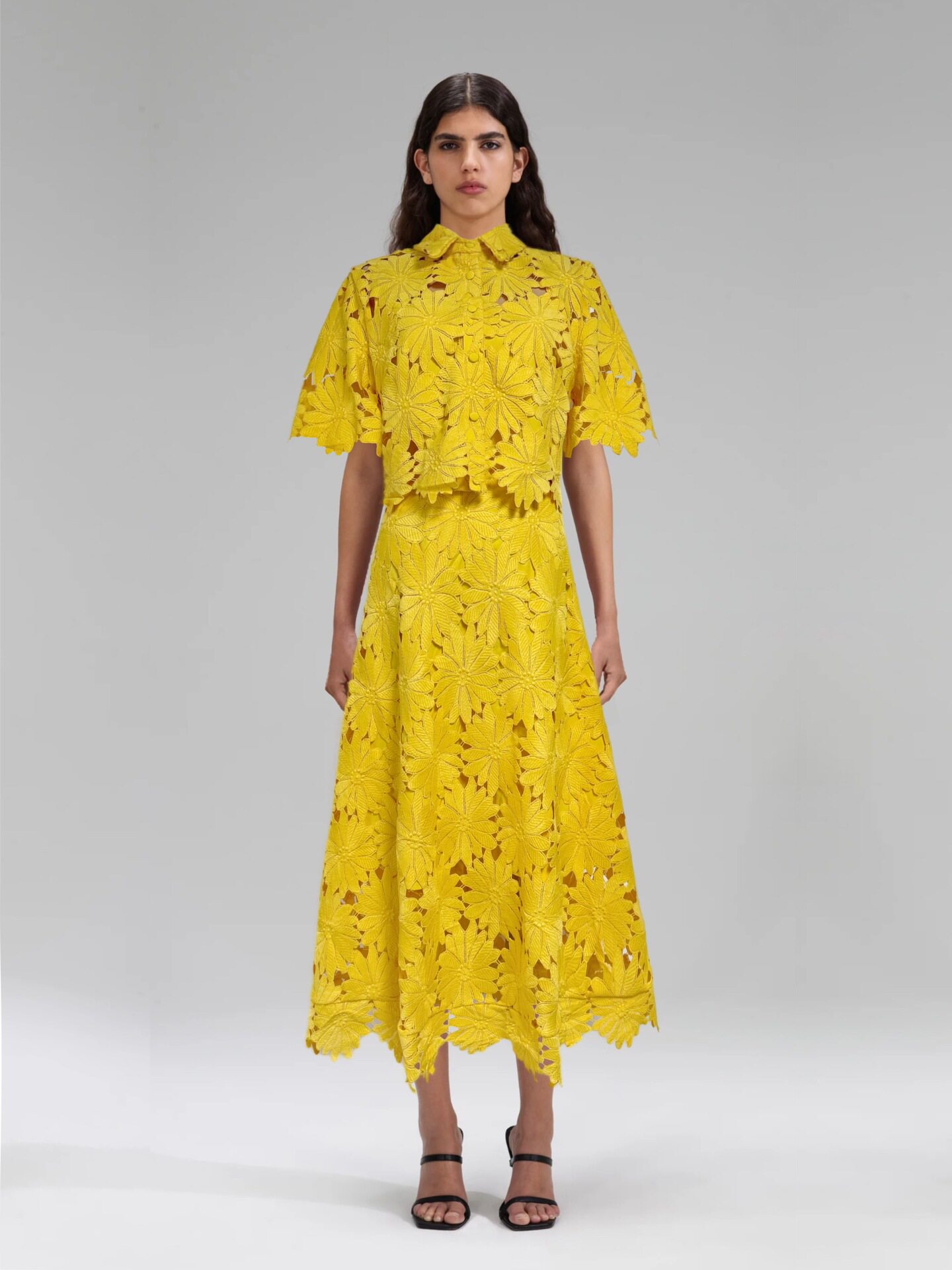 Lace Top and High Waisted Skirt Set Elegant Design Solid Color Autumn Fashion Perfect for Casual and Formal Occasions