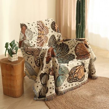 Nordic Style Butterfly Sofa Blanket Background Cloth Single Sofa Set Multifunctional Blanket Outdoor Leisure Blanket Tablecloth