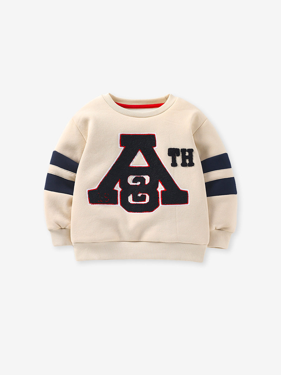 سويتشيرت أطفال طويل الأكمام بفليس، بولовер لطيف للخريف، قميص أطفال