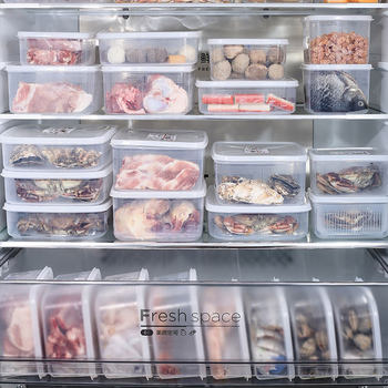 Refrigerator Fresh Storage Box Drain Transparent Large Capacity Fruit and Vegetable Food Sorting Sealed Box Frozen Dumpling Box
