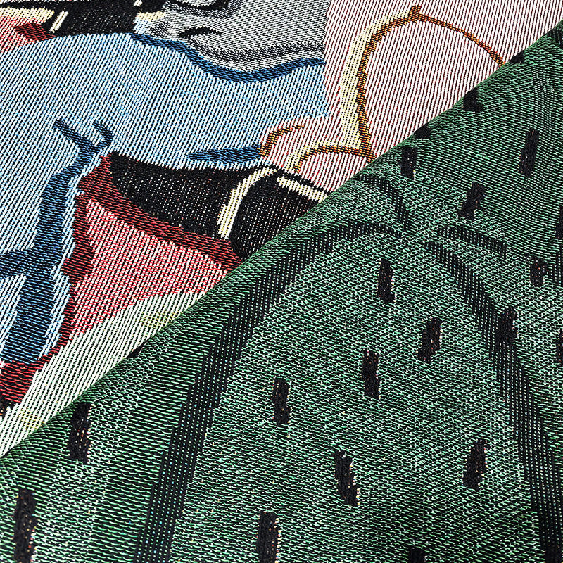 Cartoon Dog Riding Motorcycle Figure Blanket Single Sofa Blanket Field Camping Blanket Cotton Blanket