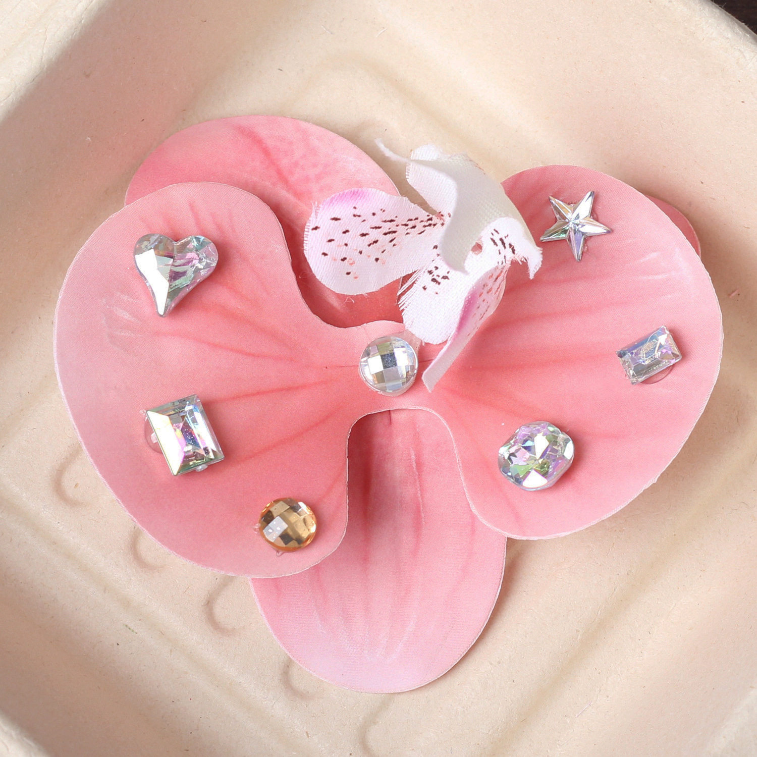 初春新款风仿真蝴蝶兰闪钻发夹高颜值立体花朵刘海夹碎发夹头饰女