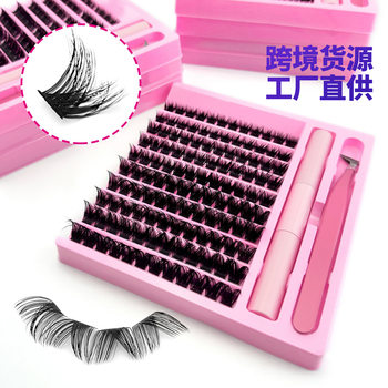 Cross-border e-commerce self-grafting segmented washboard suit ten rows of slim cross thick false eyelashes factory direct supply