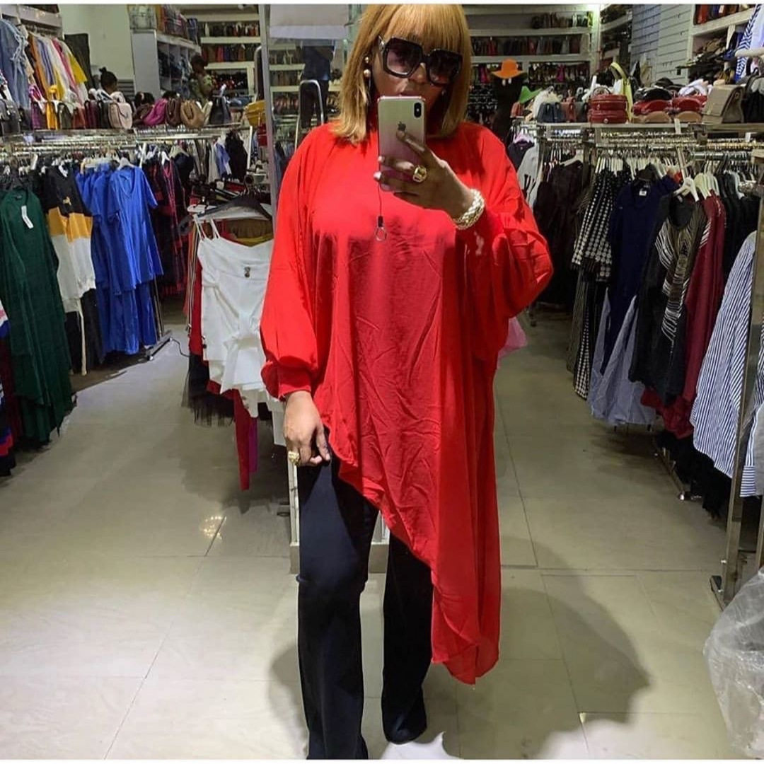 Plus Size Womens Dress Solid Color Irregular Hem Chiffon Fabric Fashionable for Moms Suitable for Casual Occasions