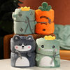 Thickened Roll Blanket Office Air Conditioner Quilt Children Cartoon Activity Small Gift Blanket Manufacturer Wholesale Flannel Three Layers