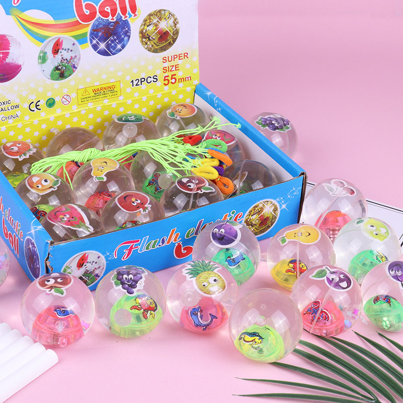 闪光水晶球发光弹力球小孩跳跳球闪光儿童玩具地摊货源批发