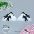 Pair of black bow cat ear hairpin