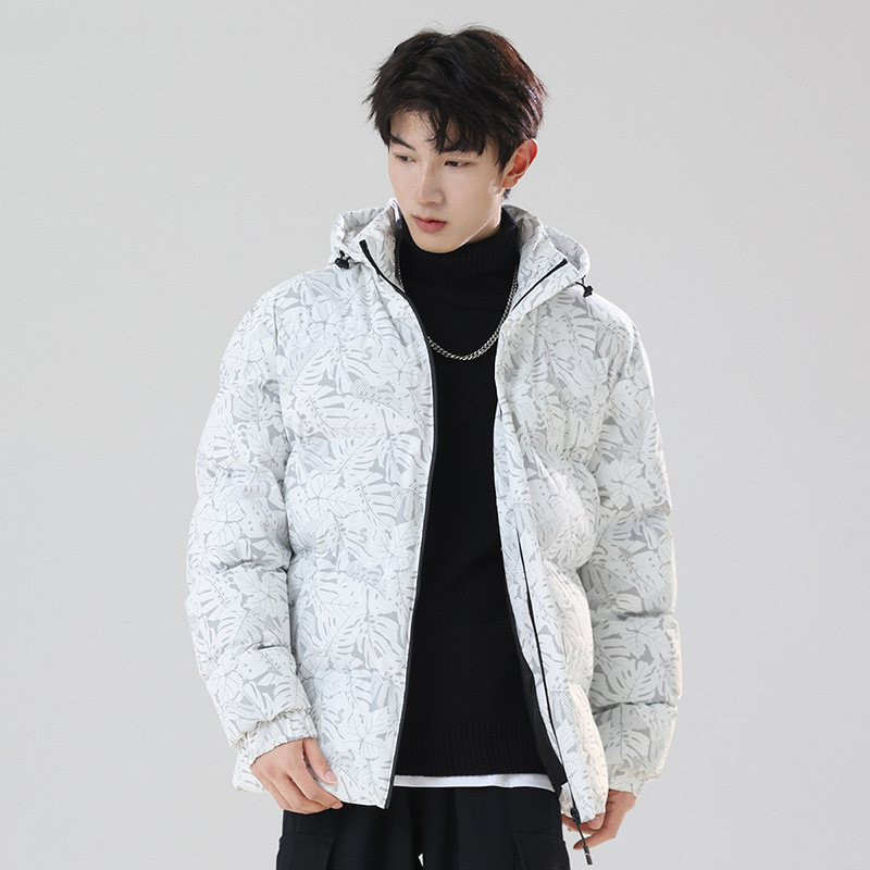 Áo Khoác Nam Chất Liệu Vải Bông Áo Khoác Bông Mũ Liền Hàng Mùa Xuân Thu Đông Phong Cách Hàn Quốc