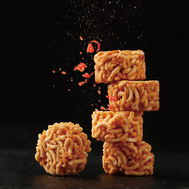 Baicao Flavor Ramen Balls 50g Spicy Flavor/Turkey Flavor/ Mexican Beef Box Size 40 Packs Internet Celebrity Crispy Noodles