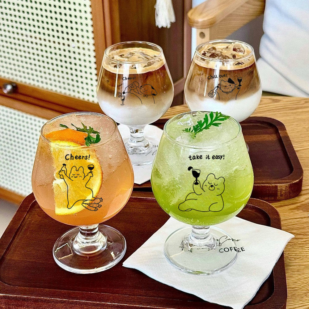 Light Luxury Original Korean Ins Style Glass Goblet Red Wine Glass Liqueur Glass Juice Cup Water Cup Cold Drink Cup Wine Glass