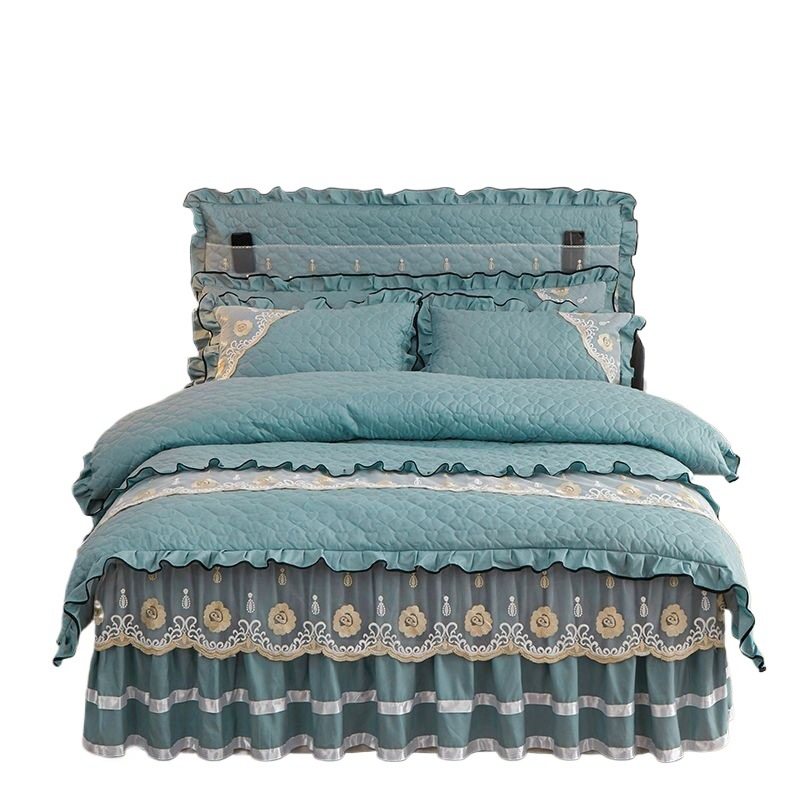 Princess Korean Style Lace Bed Skirt Four-Piece Set Five-Piece Quilt Cover Bedspread 1.8 Bedding Source Factory