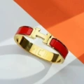 Gold red h bracelet