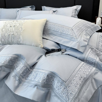 Class a 200g Satin Long-Staple Cotton Four-Piece Set Pure Cotton Bed Bed Sheets Quilt Cover Four-Season Accessible Luxury Nantong Bedding