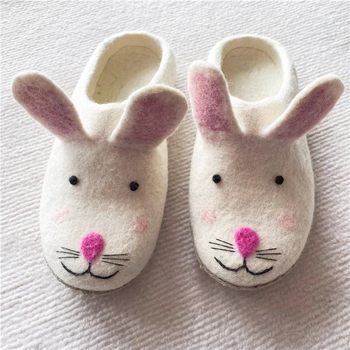 Nepal handmade wool felt finished three-dimensional ears rabbit slippers home ladies rabbit cute cartoon