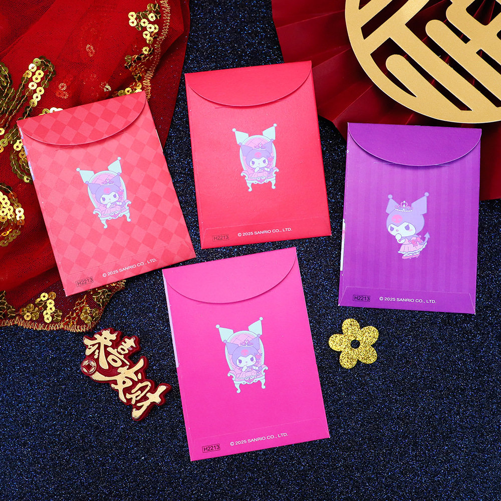 Wholesale Hong Kong Version Genuine Sanrio Kuromi Melody Cartoon Red Envelopes for the Spring Festival, Small Short Creative Red Packets