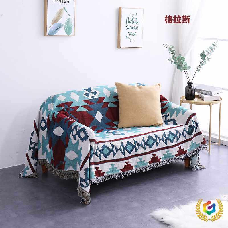 ✅ Sucre Nordic Style Sofa Towel Sofa Cover Full Blanket Bohemian Camping Outdoor Blanket Camping Line Blanket