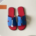 Blue and rose red-palm print