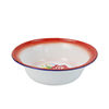 Old-Fashioned Enamel Soup Basin Bowl Red Small Bowl Porcelain Iron Rice Bowl Nostalgic Tableware Vegetable Bowl Mixing Bowl 10 Ginger Tea