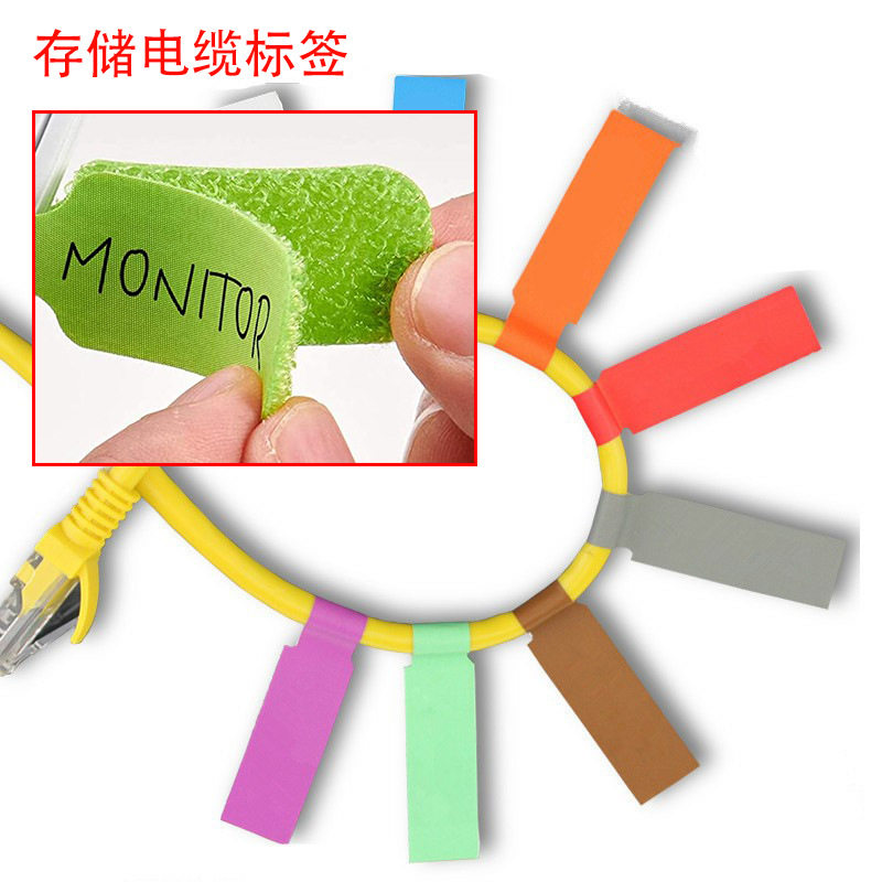 Factory Direct Sales Storage Cable Label Velcro Storage Writing Online Label Identification Velcro Recognition Label