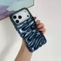 Cream pattern electroplated matte blue
