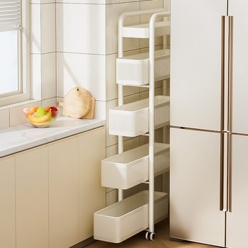 Widened Kitchen Gap Storage Rack Refrigerator Side Pull-out Cabinet Toilet Trolley Extremely Narrow Gap Storage Cabinet