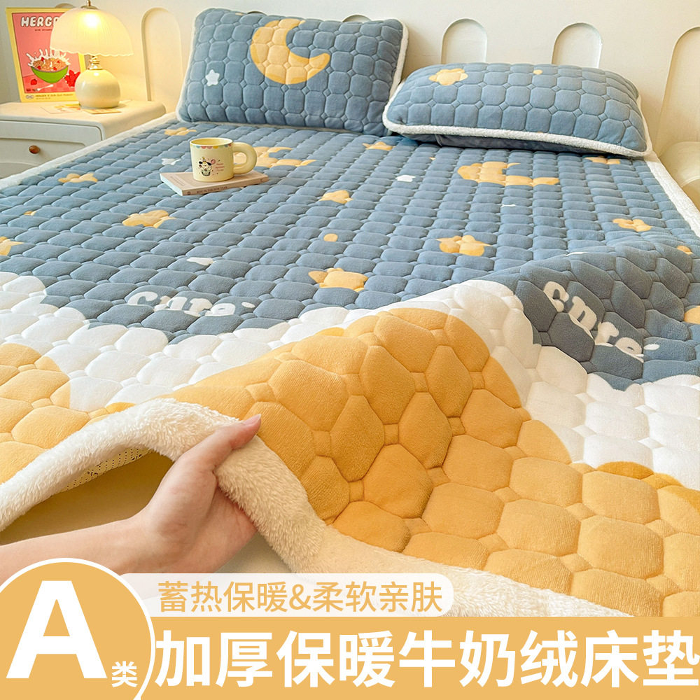 Winter Milk Fleece Mattress Cushion Class A Thickened Coral Fleece Mattress Dormitory Single Mattress Household Folding Mattress