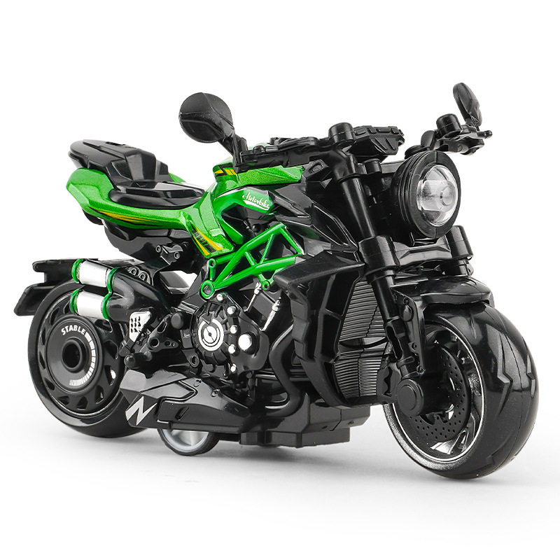 跨境代发儿童玩具男孩宝宝仿真合金摩托车摆件钥匙扣模型玩具车子