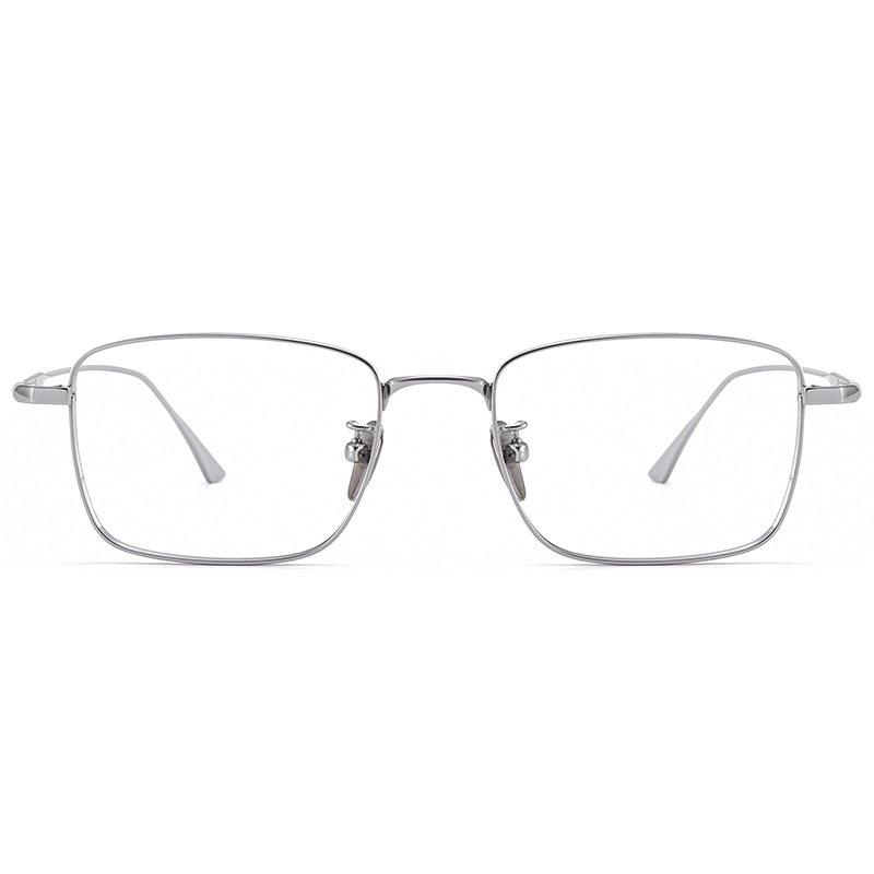 Ultra Light Pure Titanium Myopia Glasses LEX Business Ultra Light Silver Wire Frame Titanium Frame Retro Box Glasses Frame Men