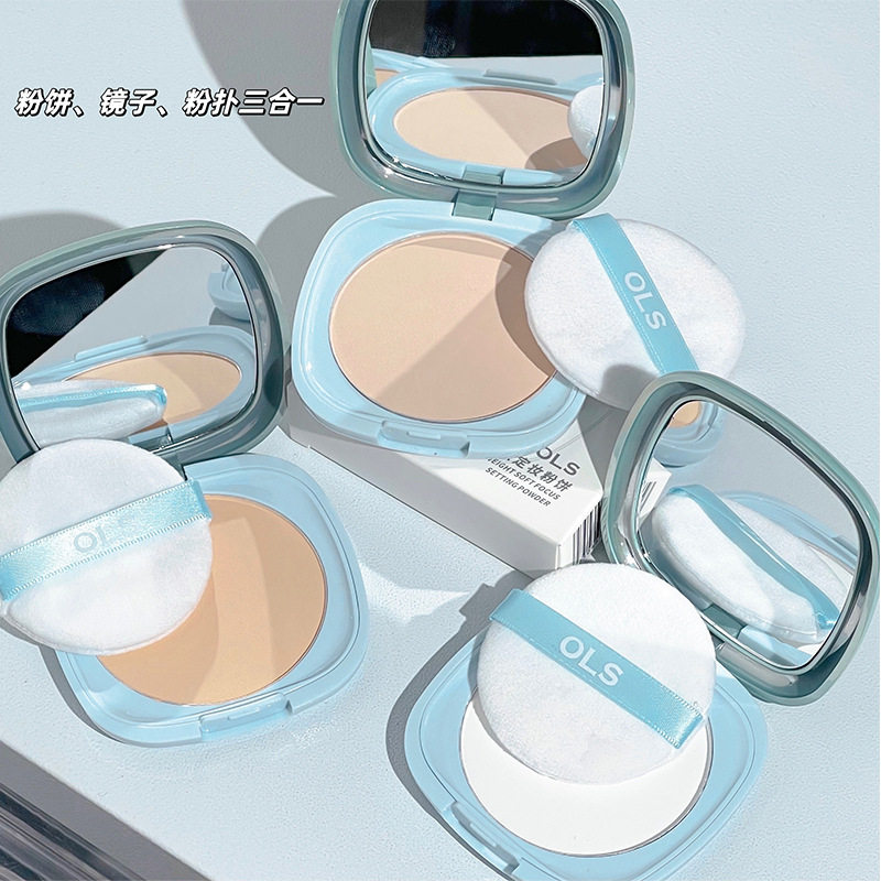 Shimmer Clear Makeup Powder Cake Makeup Concealer Two-in-One Delicate Air Cushion Invisible Pore Oil Control Student Party Powder Cake